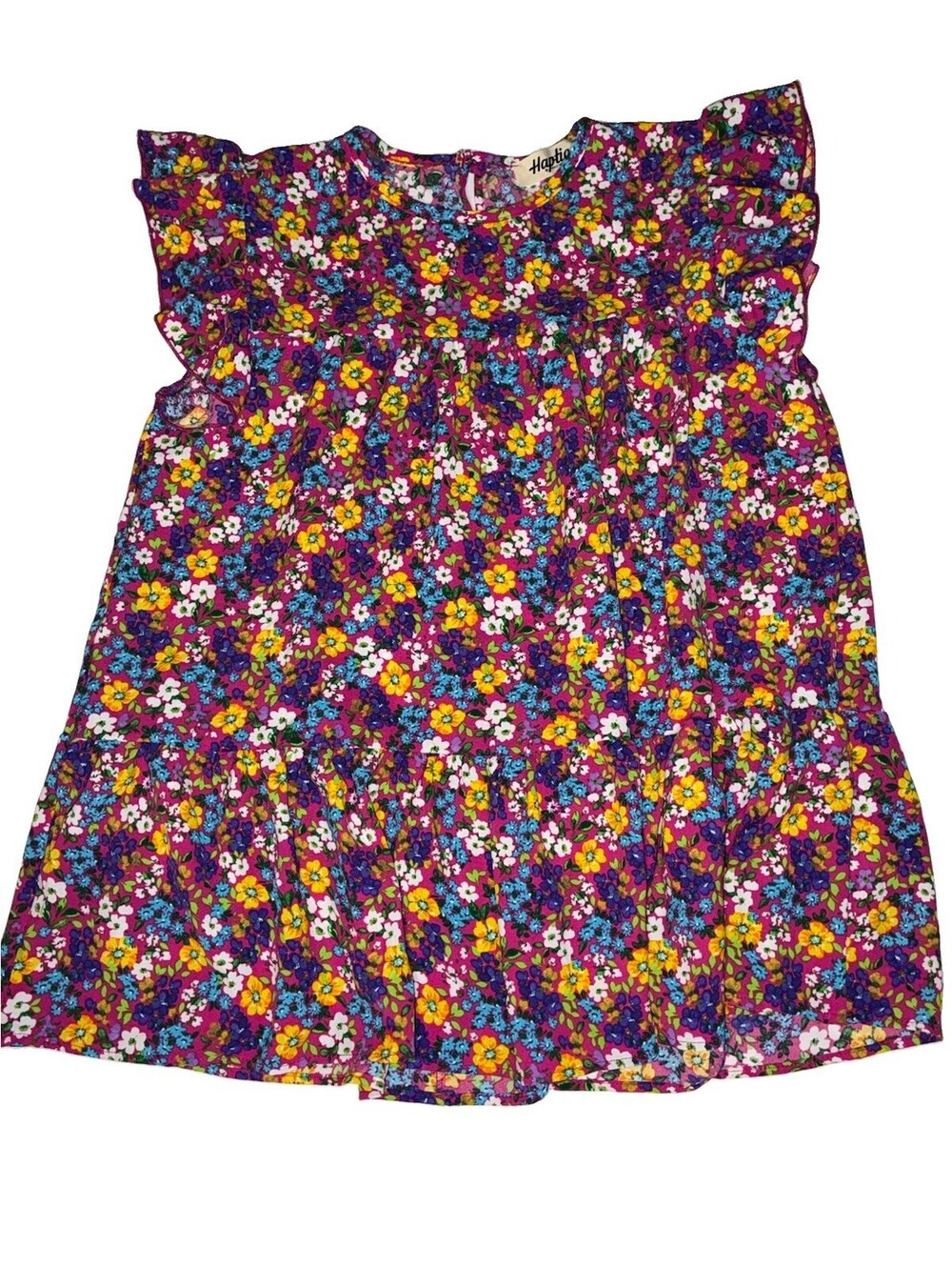 Haptics Floral Tiered Peplum Babydoll Top By Holly Harper size S